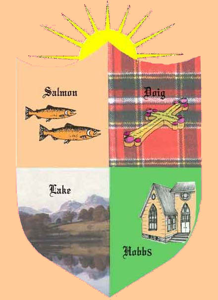 Salmon Family crest.  CLICK for historical sketch.  